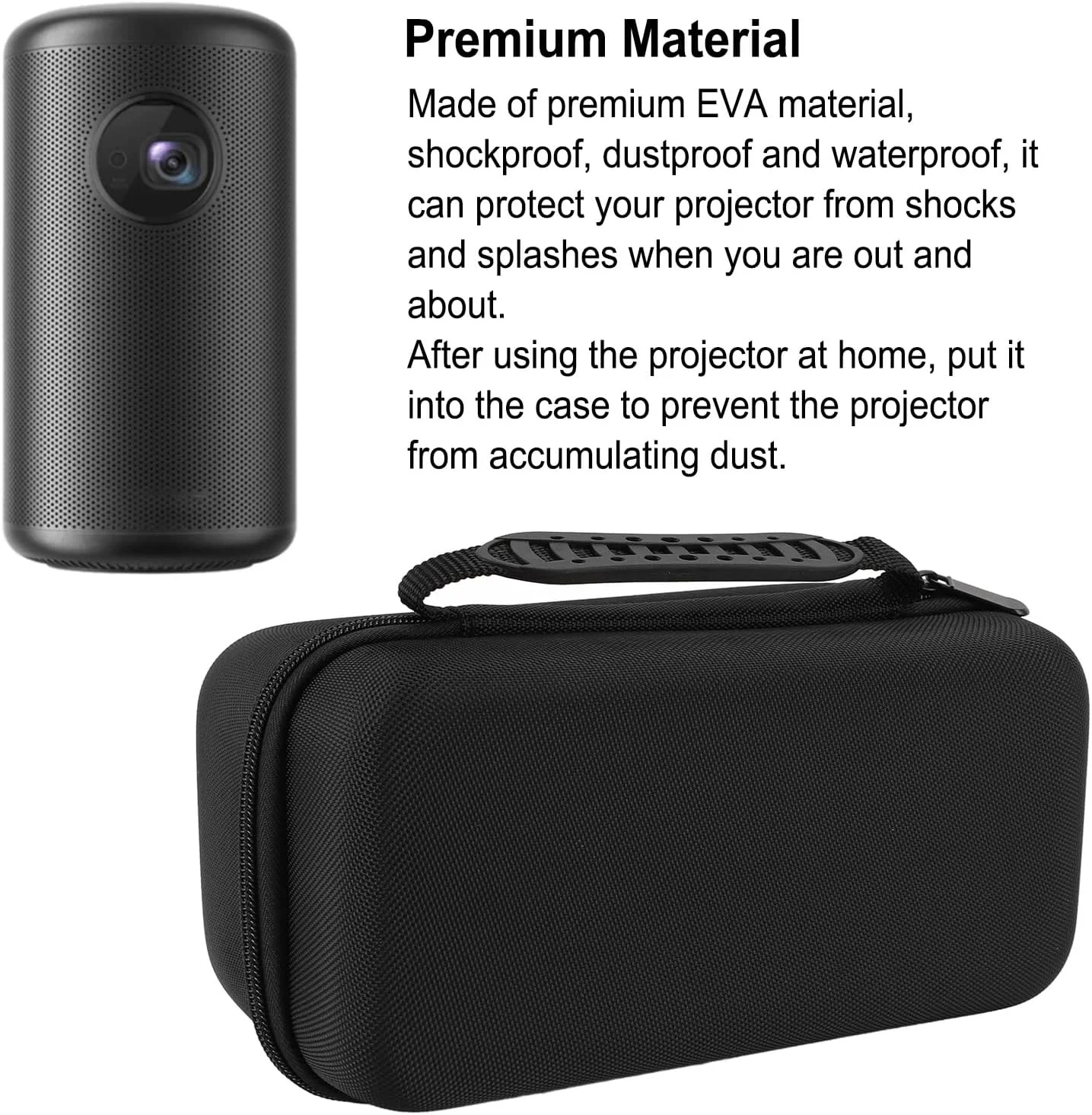 کیف حمل سخت و مقاوم برای پروژکتور، ضد ضربه، ضد گرد و غبار، ضد آب، فضای بزرگ، چند منظوره، جنس EVA با روکش داخلی مخملی مناسب برای HY300، HY300 Pro، HY320
