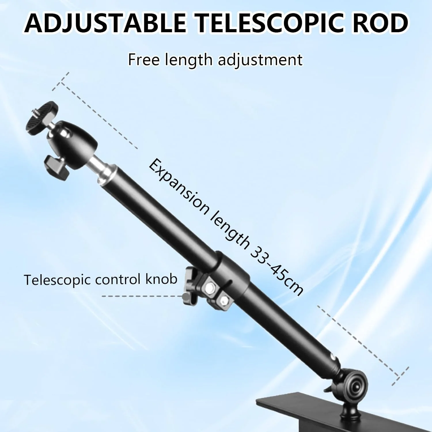 پایه پروژکتور، نگهدارنده پروژکتور بدون نیاز به سوراخکاری برای تخت و مبل، طول قابل تنظیم 33-45 سانتی متر، پایه دیواری فلزی با تنظیم چند زاویه، سازگار با Z6X