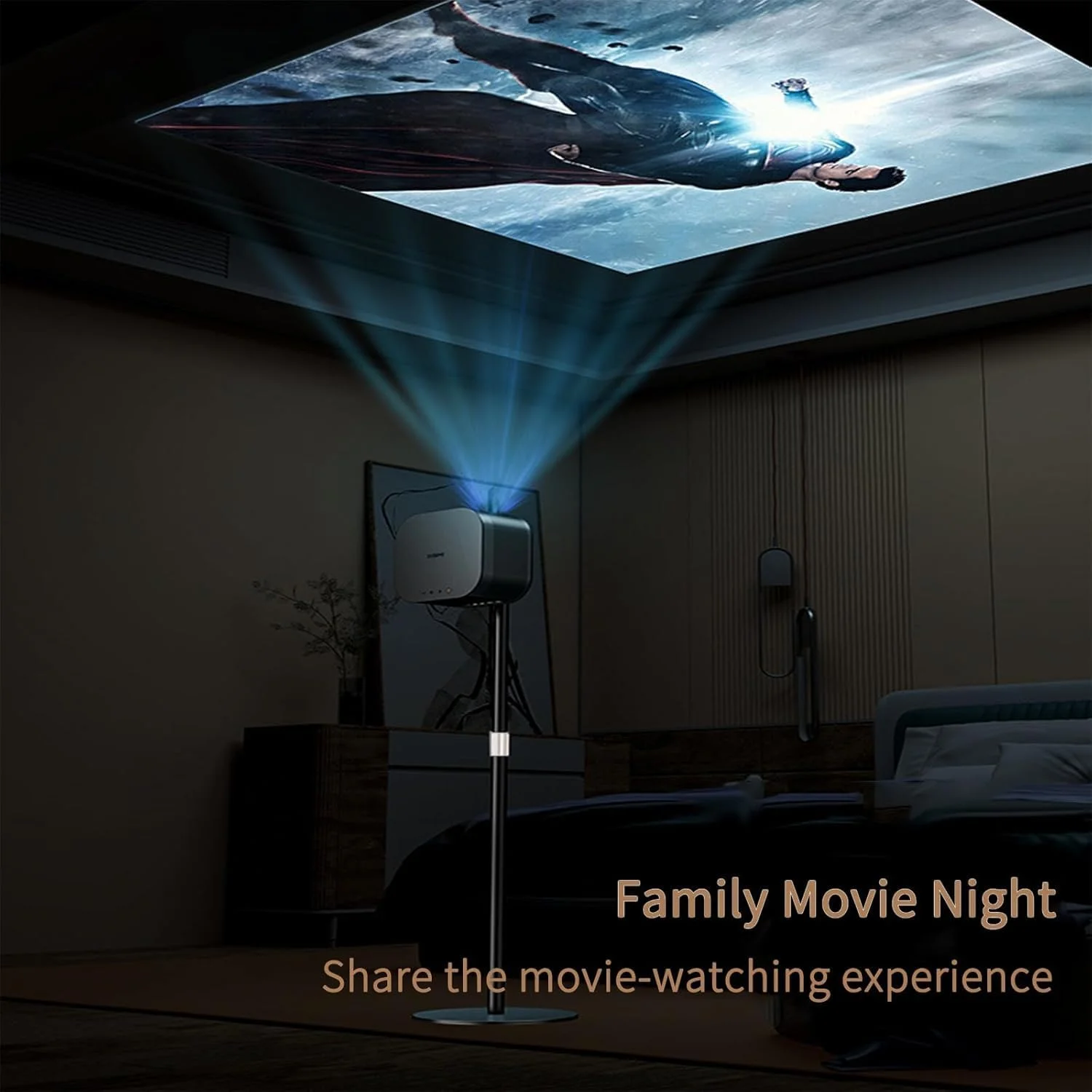 پایه رومیزی پروژکتور با ارتفاع قابل تنظیم 50-20 اینچ، پایه سقفی پروژکتور جهانی با قابلیت چرخش 360 درجه برای پروژکتور، دوربین، وب کم برای خانه، دفتر، فضای باز (پایه بلند)