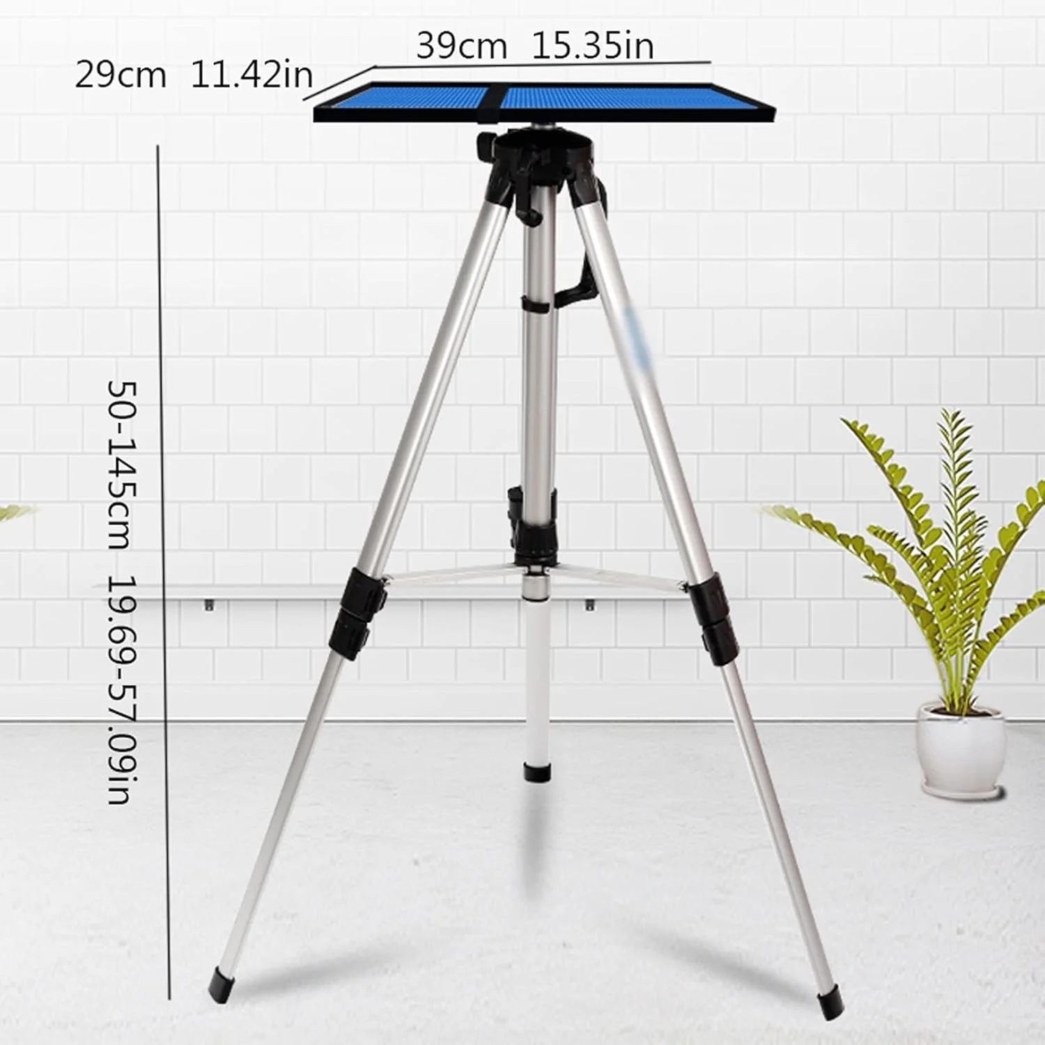 پایه پروژکتور سه پایه پایه نگهدارنده پروژکتور با کیف حمل و صفحه 11 تا 15 اینچی، ارتفاع قابل تنظیم تا 57 اینچ