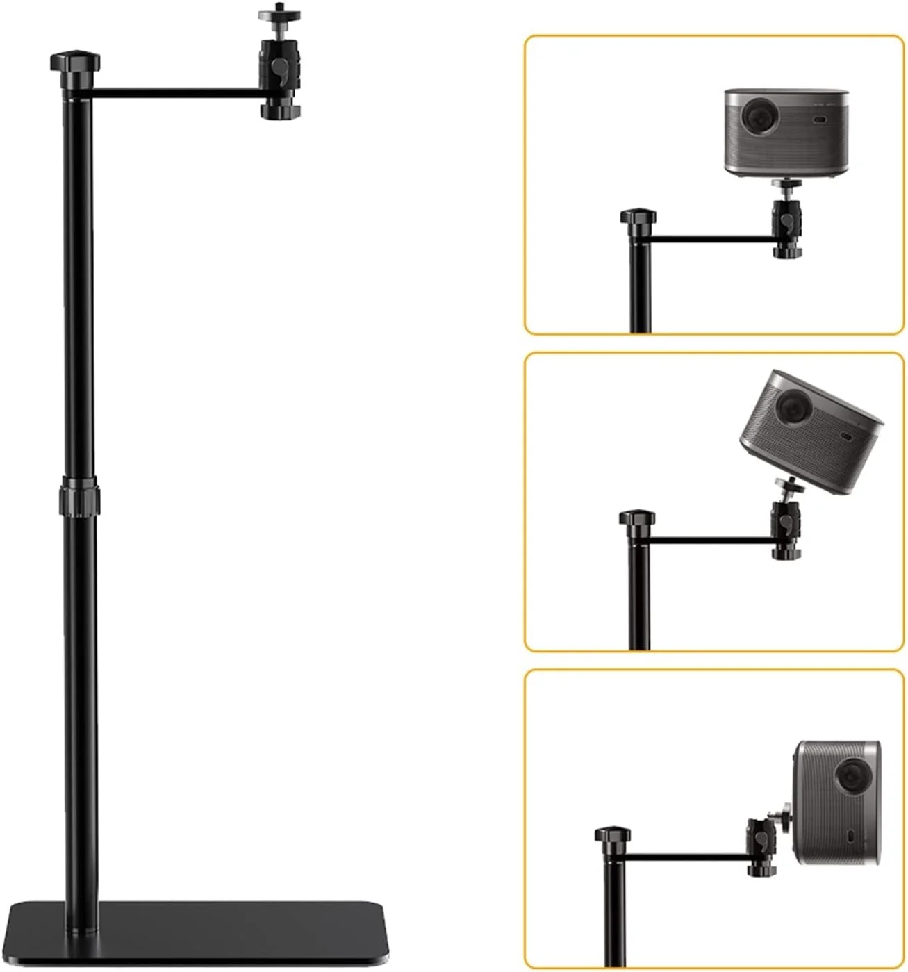 پایه سه پایه پروژکتور، پایه نگهدارنده فلزی پروژکتور با قابلیت تنظیم چند زاویه و چرخش 360 درجه، مناسب برای پروژکتور فیلم و ویدیو، مدل A