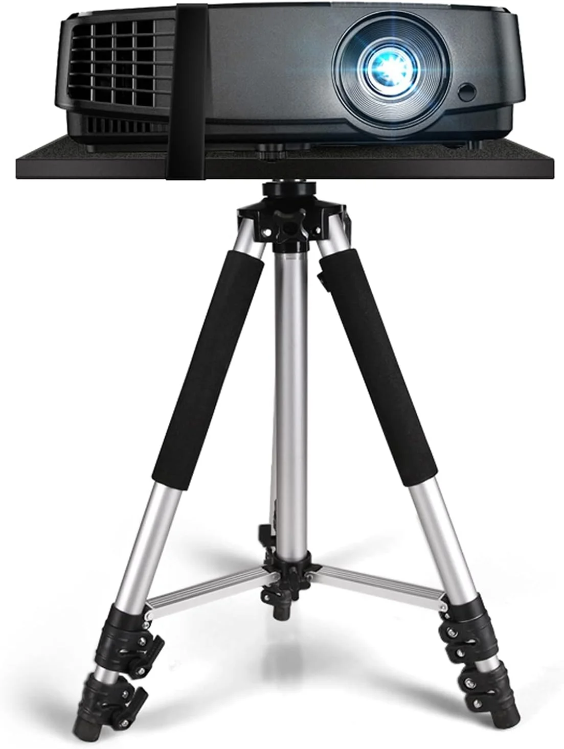 پایه پروژکتور سه پایه آلومینیومی قابل تنظیم چند منظوره با سینی و ارتفاع قابل تنظیم 50 تا 145 سانتی متر