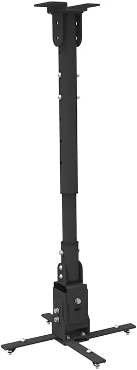 پایه سقفی پروژکتور با ظرفیت 25 کیلوگرم، براکت جهانی، قابلیت چرخش و شیب، ارتفاع میله قابل تنظیم از 650 تا 1000 میلی متر، بازوهای قابل افزایش (مشکی | بلند)