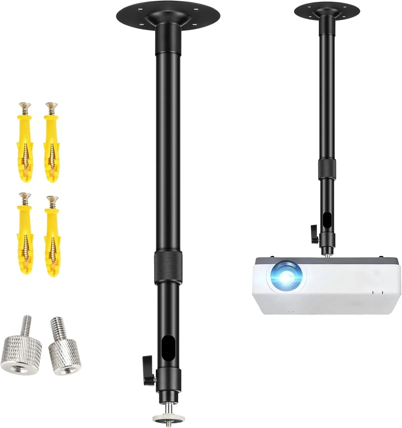 پایه پروژکتور ارتقا یافته و بلندتر، پایه سقفی پروژکتور جهانی با طول قابل افزایش 37-56 سانتی متر، قابل تنظیم 360 درجه، پایه پروژکتور سقفی مشکی