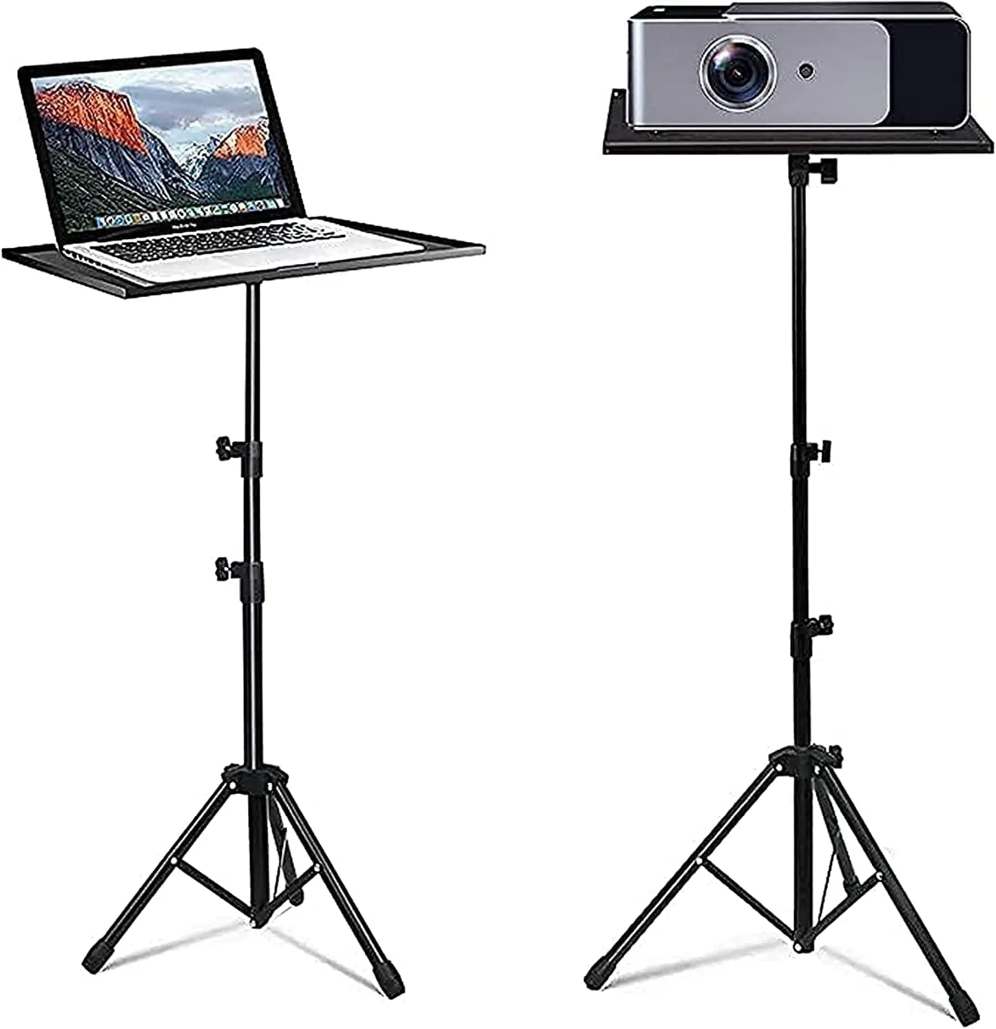 پایه پروژکتور، پایه سه پایه لپ تاپ جهانی، پایه تجهیزات قابل حمل، پایه سه پایه تاشو، پایه میز کامپیوتر فضای باز برای استیج یا استودیو، ارتفاع قابل تنظیم 57 تا 125 سانتی متر