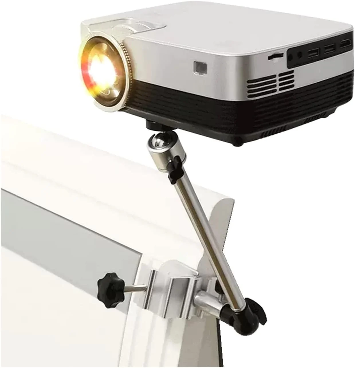 پایه پروژکتور، براکت نصب پروژکتور کنار تخت، براکت بدون نیاز به سوراخکاری، پایه رومیزی جهانی قابل حمل مینی پروژکتور، پایه قابل تنظیم جهانی پروژکتور بدون نیاز به سوراخکاری