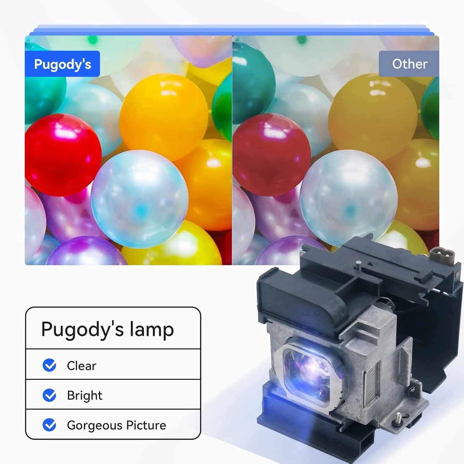 لامپ پروژکتور جایگزین با کیفیت عالی Pugody ET-LAA410 با محفظه برای پروژکتورهای پاناسونیک PT-AE8000U PT-AE8000 PT-AT6000E PT-AT6000