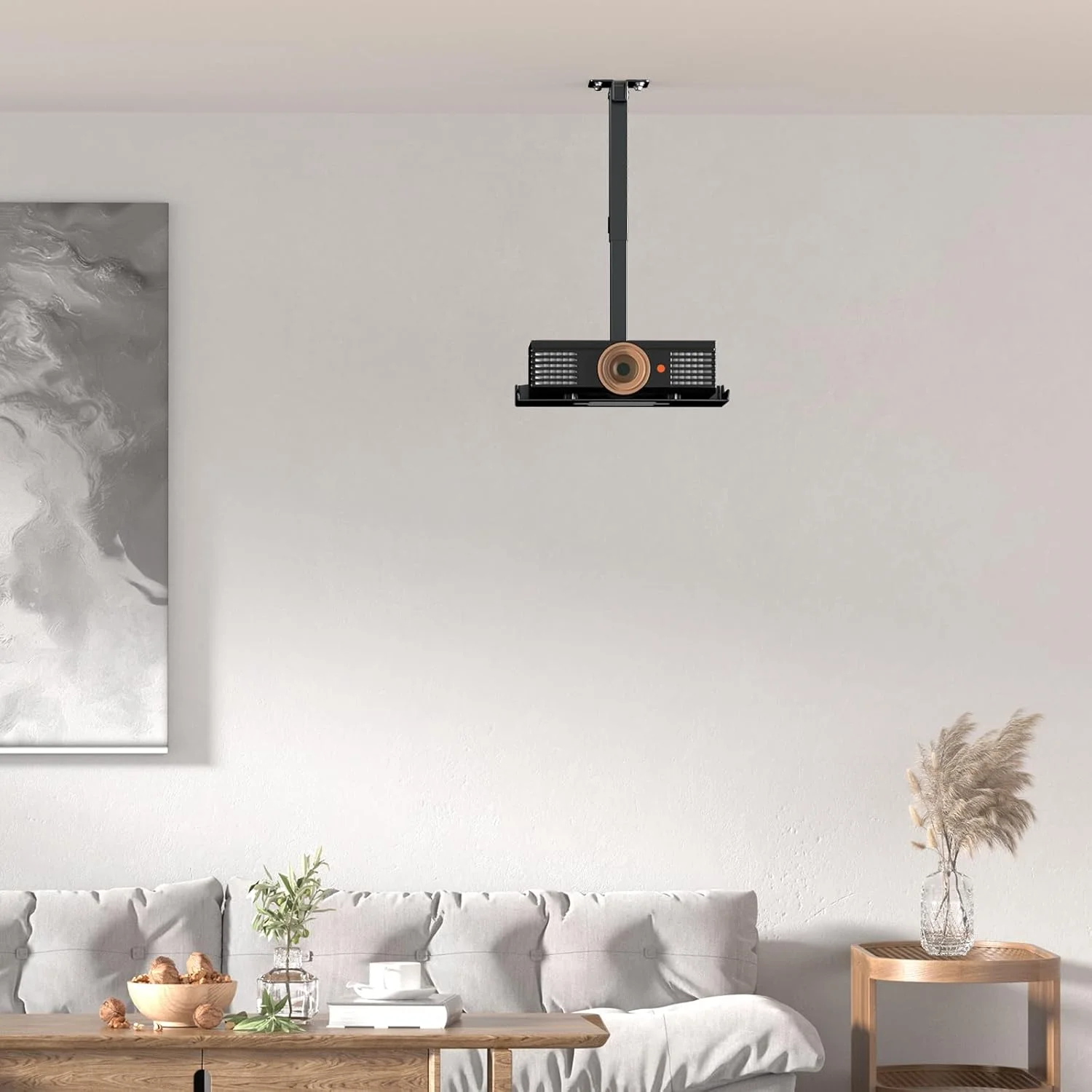 پایه پروژکتور PUTORSEN، نصب سقفی یا دیواری پروژکتور با قابلیت تنظیم ارتفاع، بدون نیاز به سوراخکاری، دارای هدایت کننده کابل مخفی، تحمل وزن تا 10 کیلوگرم، مشکی