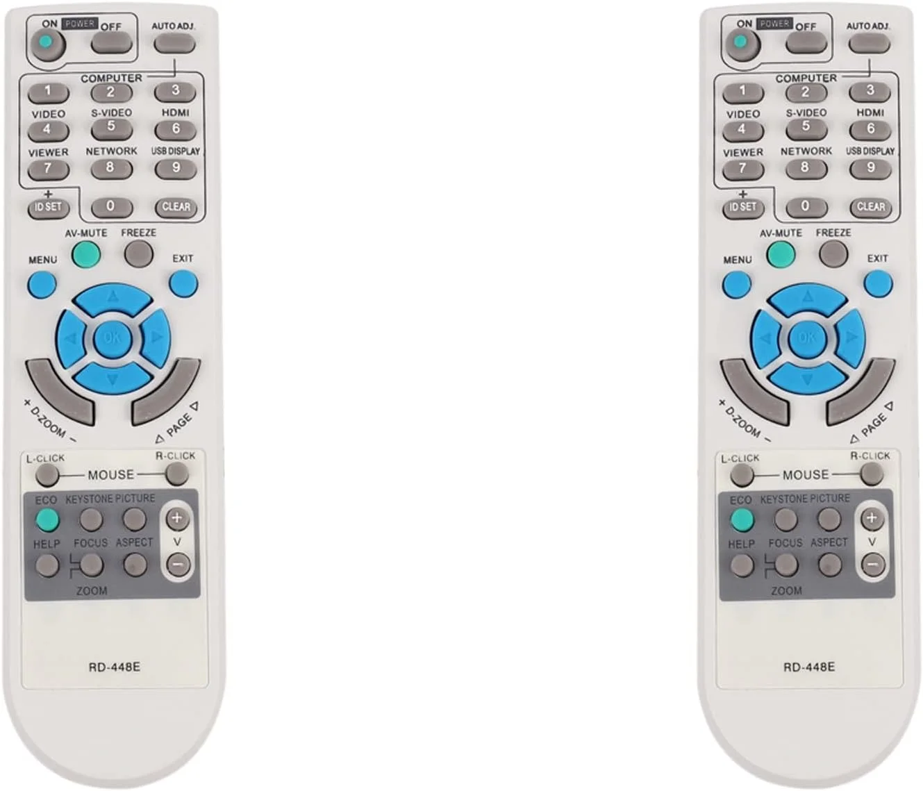2 عدد کنترل از راه دور پروژکتور Rd-448E برای پروژکتور V260X+V300X+V260 Rd-448E Rd-443E Lt180+Lt280 Lt380 M230 Rd-450C 2 عدد کنترل از راه دور پروژکتور Rd-448E برای پروژکتور V260X+V300X+V260 Rd-448E Rd-443E Lt180+Lt280 Lt380 M230 Rd-450C