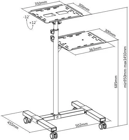 پایه نگهدارنده قابل تنظیم پروژکتور و لپ تاپ سایبر استیل REBENUO