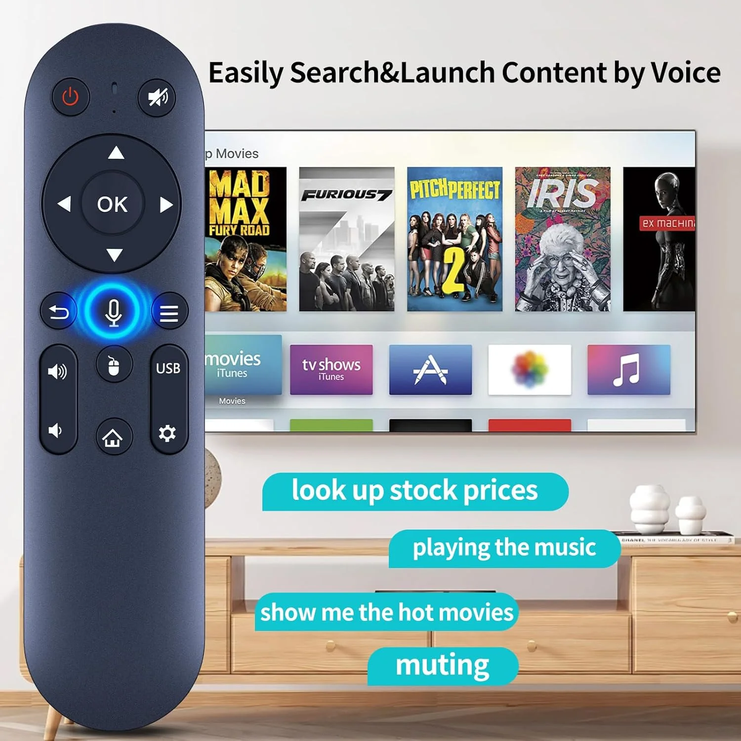 ریموت کنترل صوتی جایگزین سازگار با پروژکتور Magcubic HY300PRO HY300Pro+، برای wowlink W210، برای coolid، Alwtniet، پشتیبانی از حالت دوگانه بلوتوث و مادون قرمز، عملکرد ماوس ریموت کنترل صوتی جایگزین سازگار با پروژکتور Magcubic HY300PRO HY300Pro+، برای wowlink W210، برای coolid، Alwtniet، پشتیبانی از حالت دوگانه بلوتوث و مادون قرمز، عملکرد ماوس