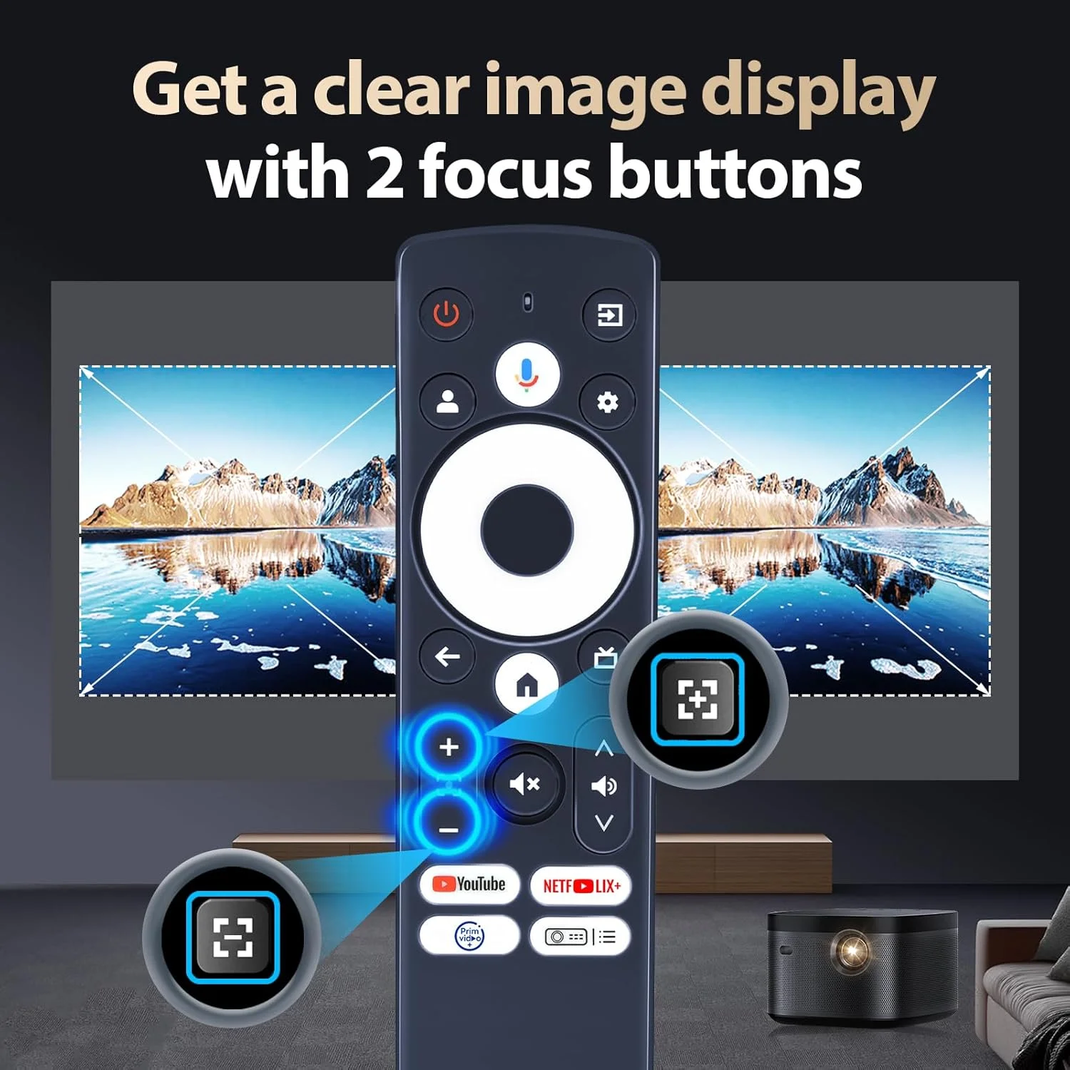 ریموت کنترل جایگزین سازگار با مینی پروژکتور AURZEN Boom مدل EAZZE D1G، برای پروژکتور هوشمند 4K UHD GooDee (پشتیبانی از اتصال بلوتوث و مادون قرمز) ریموت کنترل جایگزین سازگار با مینی پروژکتور AURZEN Boom مدل EAZZE D1G، برای پروژکتور هوشمند 4K UHD GooDee (پشتیبانی از اتصال بلوتوث و مادون قرمز)