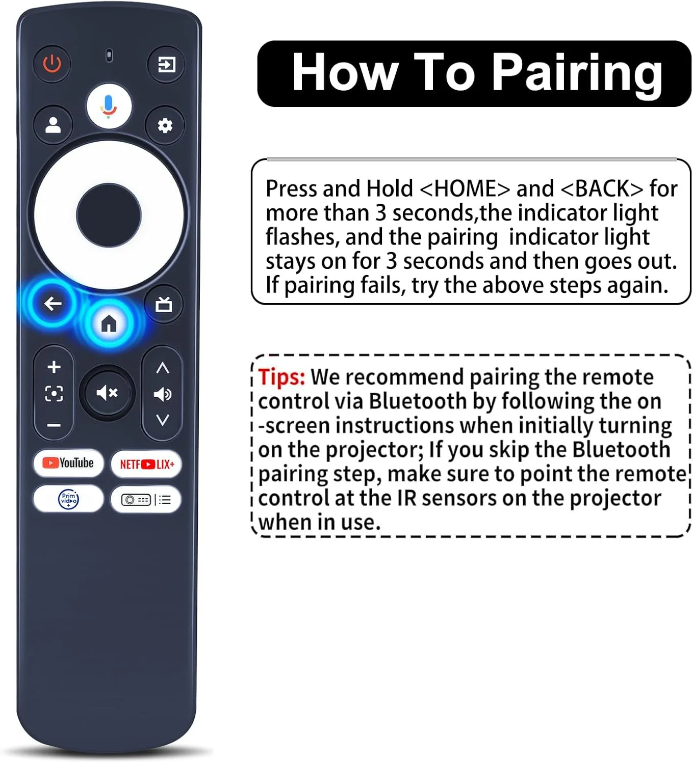 ریموت کنترل جایگزین سازگار با مینی پروژکتور AURZEN Boom مدل EAZZE D1G، برای پروژکتور هوشمند 4K UHD GooDee (پشتیبانی از اتصال بلوتوث و مادون قرمز) ریموت کنترل جایگزین سازگار با مینی پروژکتور AURZEN Boom مدل EAZZE D1G، برای پروژکتور هوشمند 4K UHD GooDee (پشتیبانی از اتصال بلوتوث و مادون قرمز)