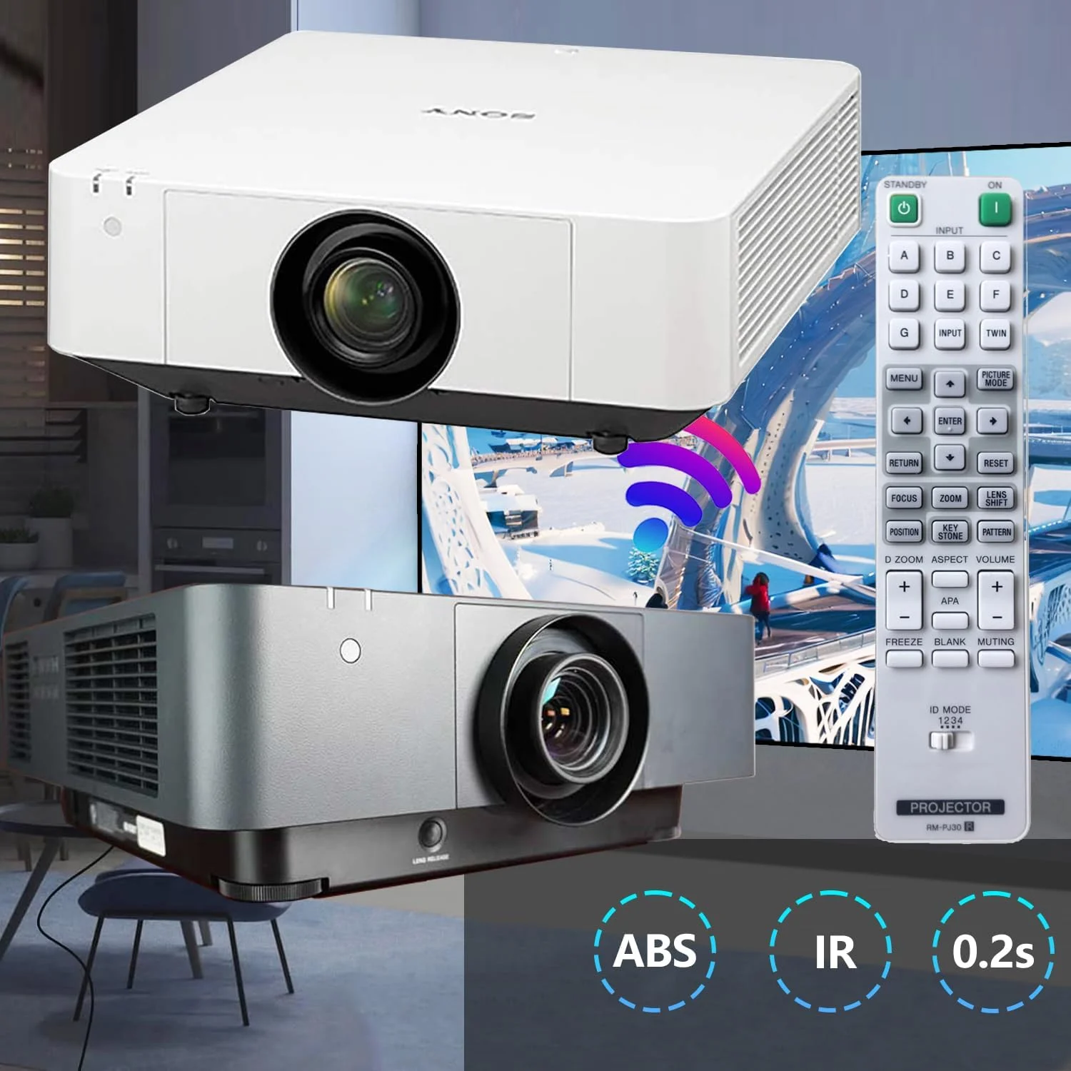 ریموت کنترل جایگزین برای پروژکتور، سازگار با Sony RM-PJ30, VPL-FHZ120B, VPL-FH30, VPL-FH500, VPL-FH500L, VPL-FHZ55, VPL-FHZ55/B, VPL-FX30, VPL-FX35, VPL-FX500, VPL-FX500L