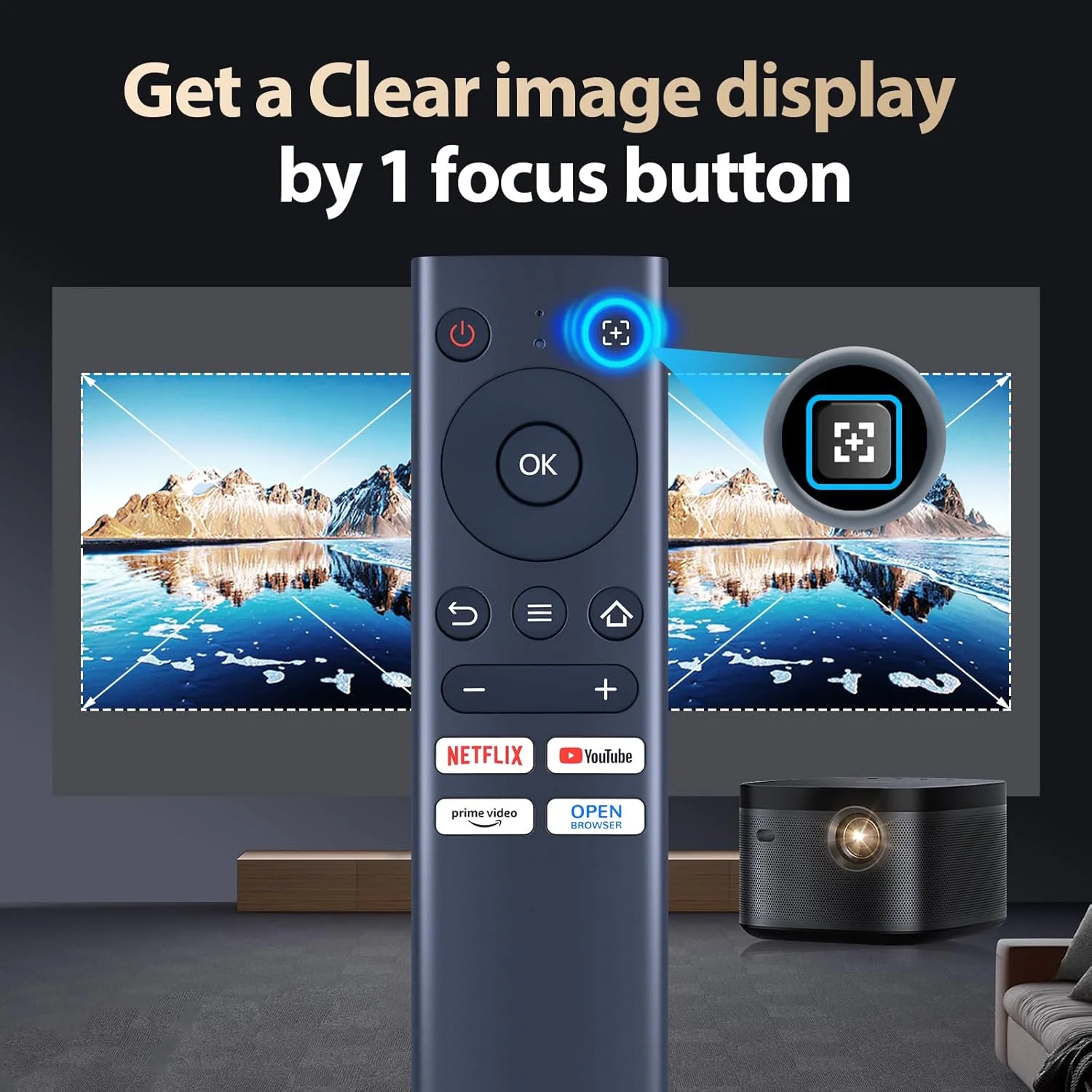 ریموت کنترل جایگزین سازگار با پروژکتور هوشمند Aurzen EAZZE D1، ریموت پروژکتور کوچک قابل حمل فضای باز ریموت کنترل جایگزین سازگار با پروژکتور هوشمند Aurzen EAZZE D1، ریموت پروژکتور کوچک قابل حمل فضای باز