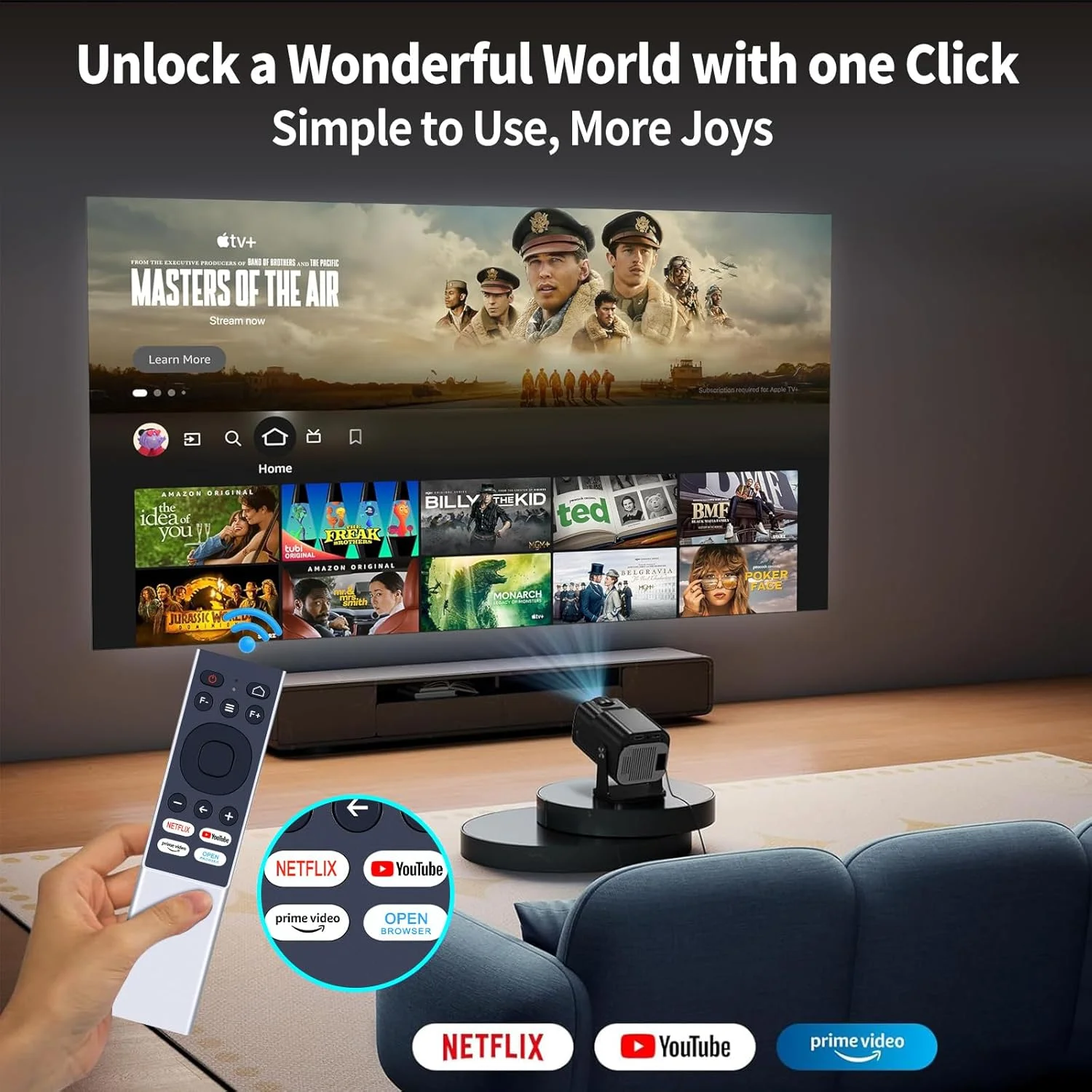 ریموت کنترل جایگزین پروژکتور برای Aurzen EAZZE D1 Pro، برای EXTRAVIS V3، برای Dangbei N2 mini، برای Alvar V800P، برای پروژکتور هوشمند 4K WEWATCH WP01 ریموت کنترل جایگزین پروژکتور برای Aurzen EAZZE D1 Pro، برای EXTRAVIS V3، برای Dangbei N2 mini، برای Alvar V800P، برای پروژکتور هوشمند 4K WEWATCH WP01