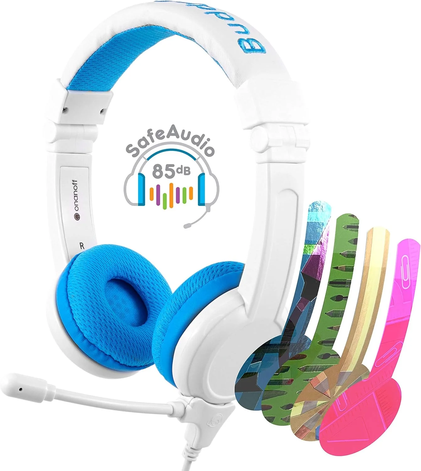 هدفون تاشو کودکانه ONANOFF با صدای ایمن (آبی، جک 3.5 میلی‌متری)
