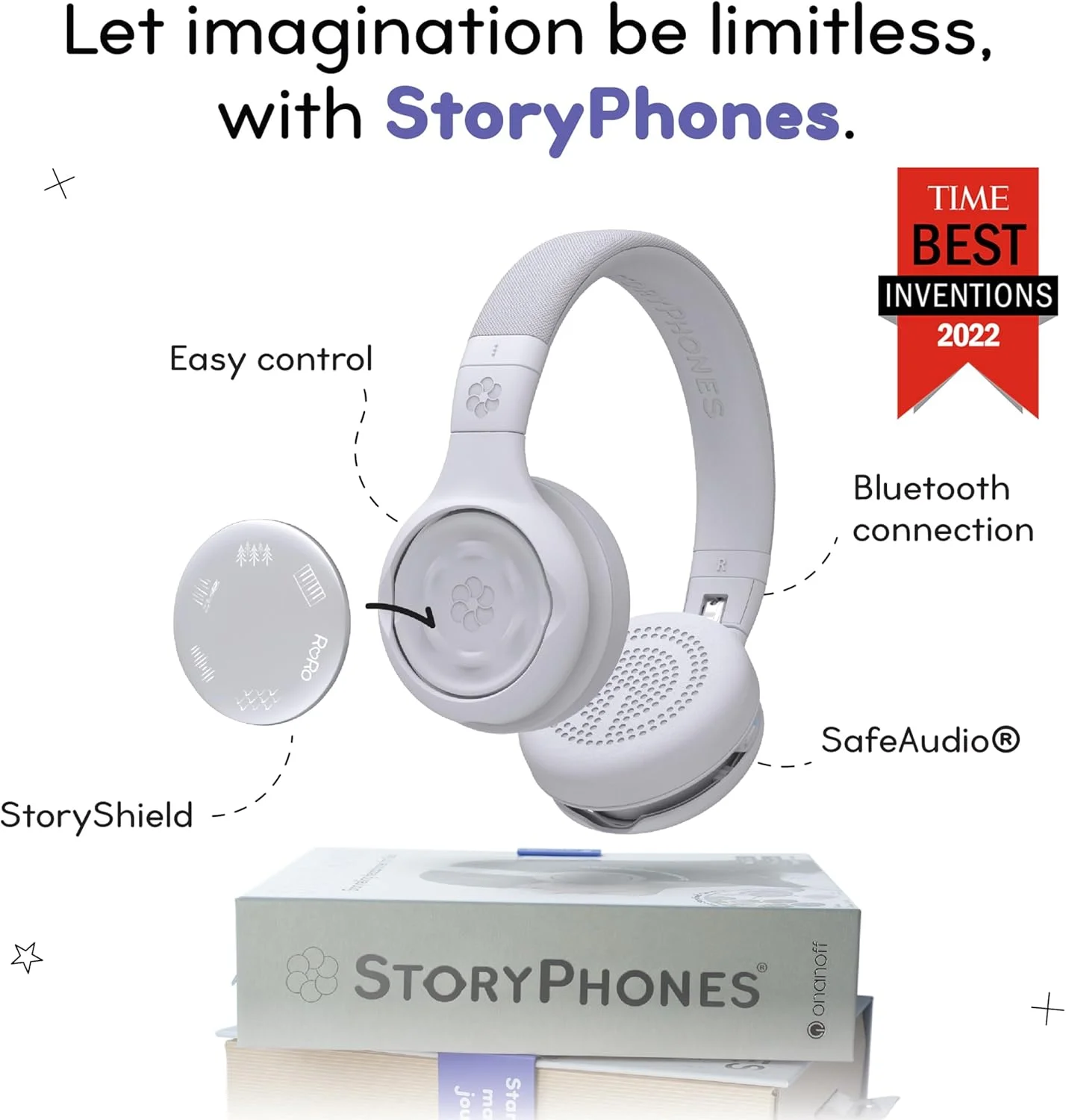 هدفون های بی سیم ONANOFF StoryPhones - 2 عدد StoryShield (سفر و آرامش + داستان خودت را بساز) - خاکستری
