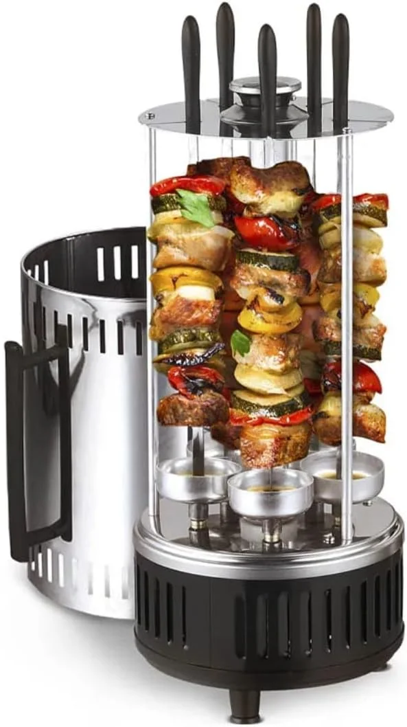 گریل عمودی چرخشی اتوماتیک، باربیکیو بدون دود، دستگاه کباب گردان، کباب پز چرخشی، فر سیخ گوشت (6 چنگال) گریل عمودی چرخشی اتوماتیک، باربیکیو بدون دود، دستگاه کباب گردان، کباب پز چرخشی، فر سیخ گوشت (6 چنگال)