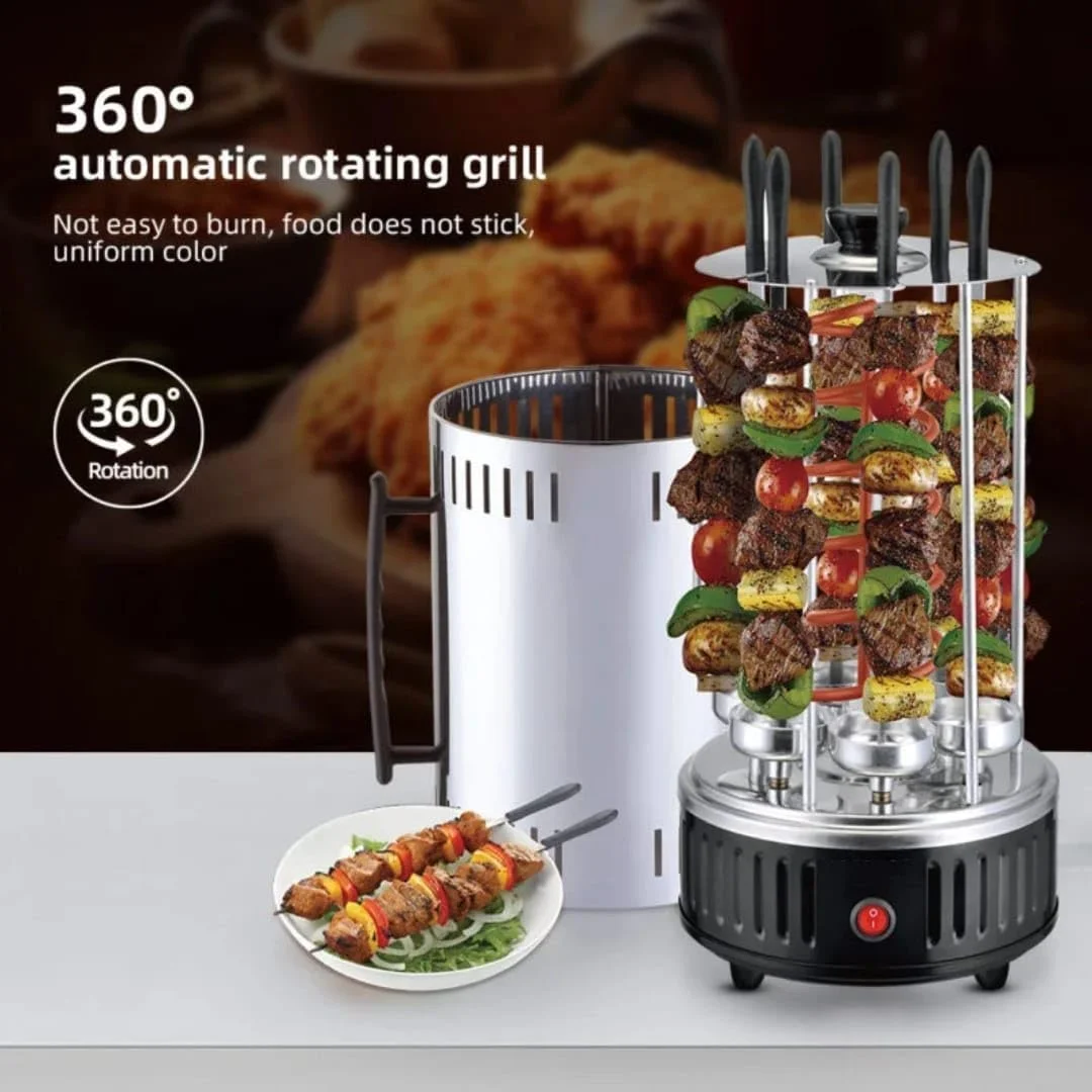 گریل عمودی چرخشی اتوماتیک، باربیکیو بدون دود، دستگاه کباب گردان، کباب پز چرخشی، فر سیخ گوشت (6 چنگال) گریل عمودی چرخشی اتوماتیک، باربیکیو بدون دود، دستگاه کباب گردان، کباب پز چرخشی، فر سیخ گوشت (6 چنگال)