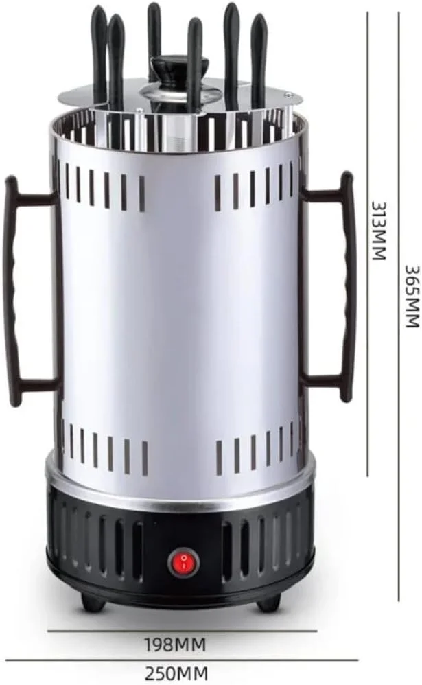 گریل عمودی چرخشی اتوماتیک، باربیکیو بدون دود، دستگاه کباب گردان، کباب پز چرخشی، فر سیخ گوشت (6 چنگال) گریل عمودی چرخشی اتوماتیک، باربیکیو بدون دود، دستگاه کباب گردان، کباب پز چرخشی، فر سیخ گوشت (6 چنگال)