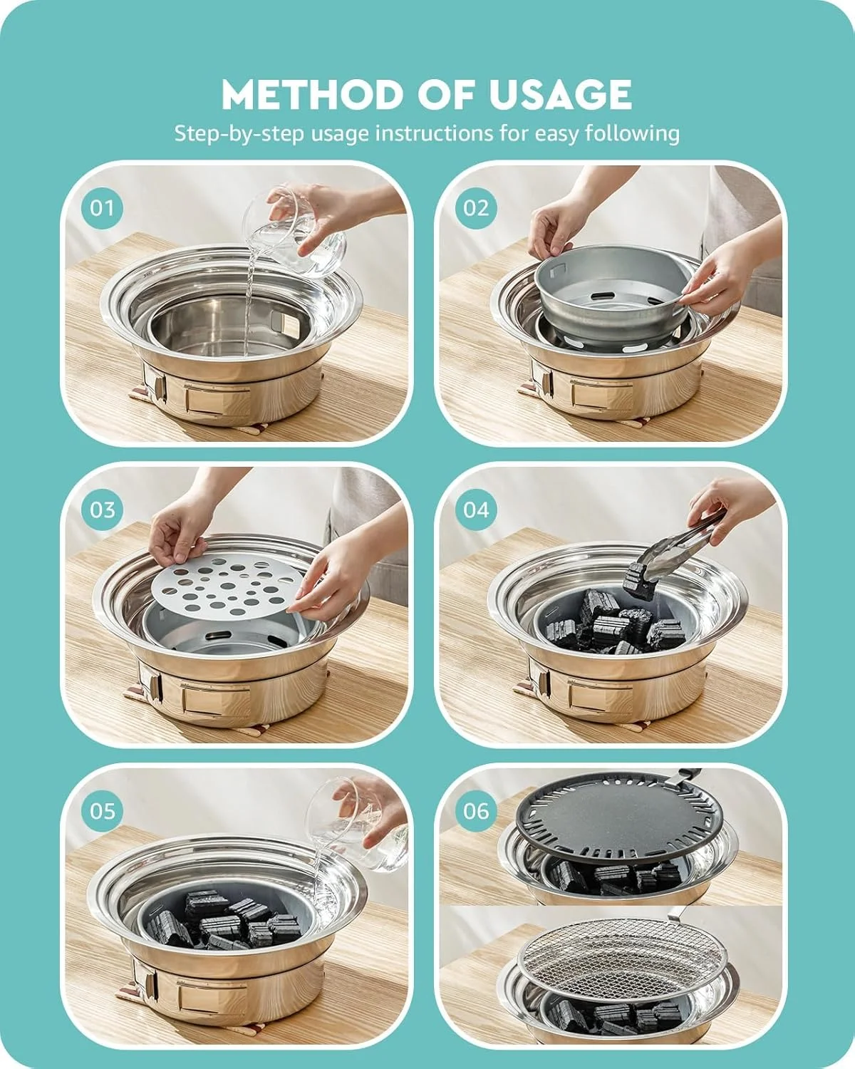 باربیکیو زغالی بافت، گریل کرهای، اجاق زغالی استیل ضد زنگ قابل حمل و نچسب برای کمپینگ در فضای باز، گریل کوچک 13.7 اینچی برای پخت و پز در فضای باز باربیکیو زغالی بافت، گریل کرهای، اجاق زغالی استیل ضد زنگ قابل حمل و نچسب برای کمپینگ در فضای باز، گریل کوچک 13.7 اینچی برای پخت و پز در فضای باز