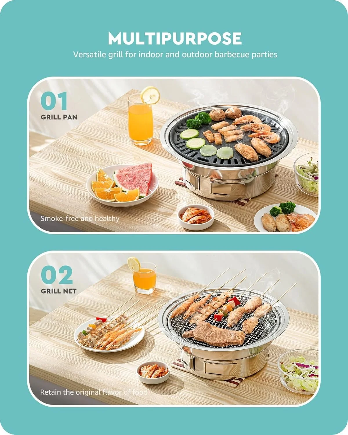 باربیکیو زغالی بافت، گریل کرهای، اجاق زغالی استیل ضد زنگ قابل حمل و نچسب برای کمپینگ در فضای باز، گریل کوچک 13.7 اینچی برای پخت و پز در فضای باز باربیکیو زغالی بافت، گریل کرهای، اجاق زغالی استیل ضد زنگ قابل حمل و نچسب برای کمپینگ در فضای باز، گریل کوچک 13.7 اینچی برای پخت و پز در فضای باز