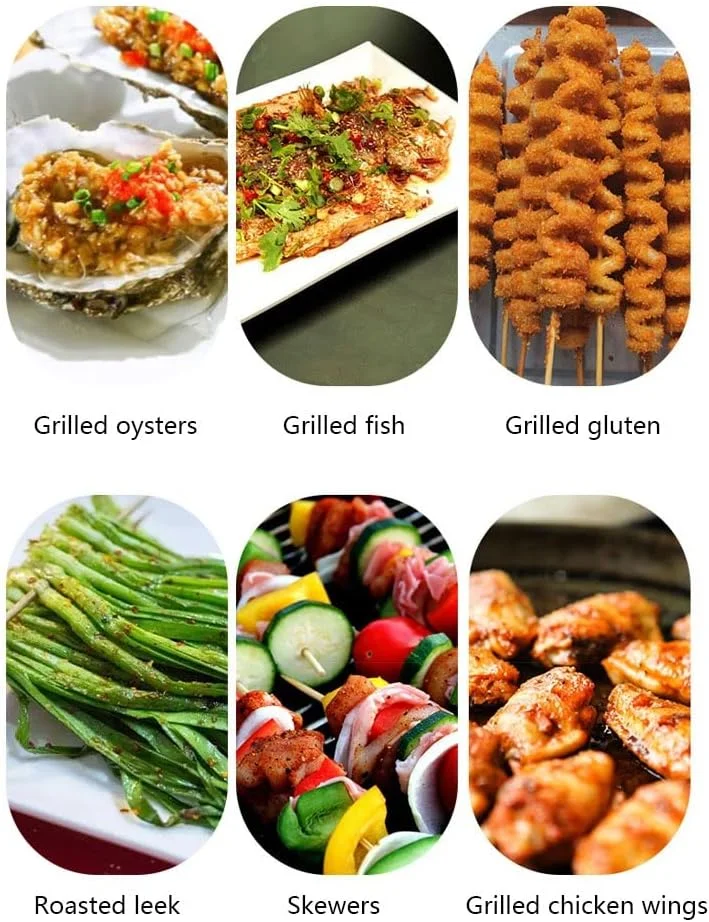 منقل کبابی قابل حمل سطلی، استیل ضد زنگ تاشو، منقل باربیکیو زغالی، منقل سیخ کباب با توری روکش کروم، منقل هیباچی برای باغ، تراس، کمپینگ، باربیکیو، قطر 29 سانتی متر