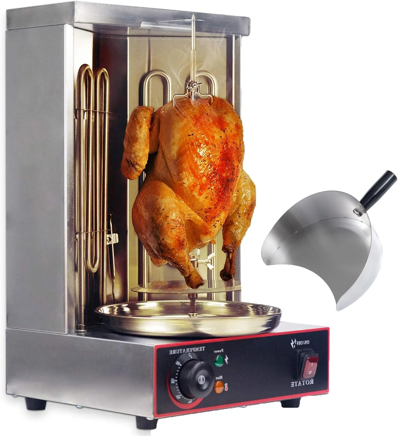 دستگاه کباب ترکی گردان DOKGRYD 3000W، گریل کباب ترکی عمودی برقی با تنظیم دما، فر کباب گردان 360 درجه برای مهمانی آشپزخانه رستوران خانگی
