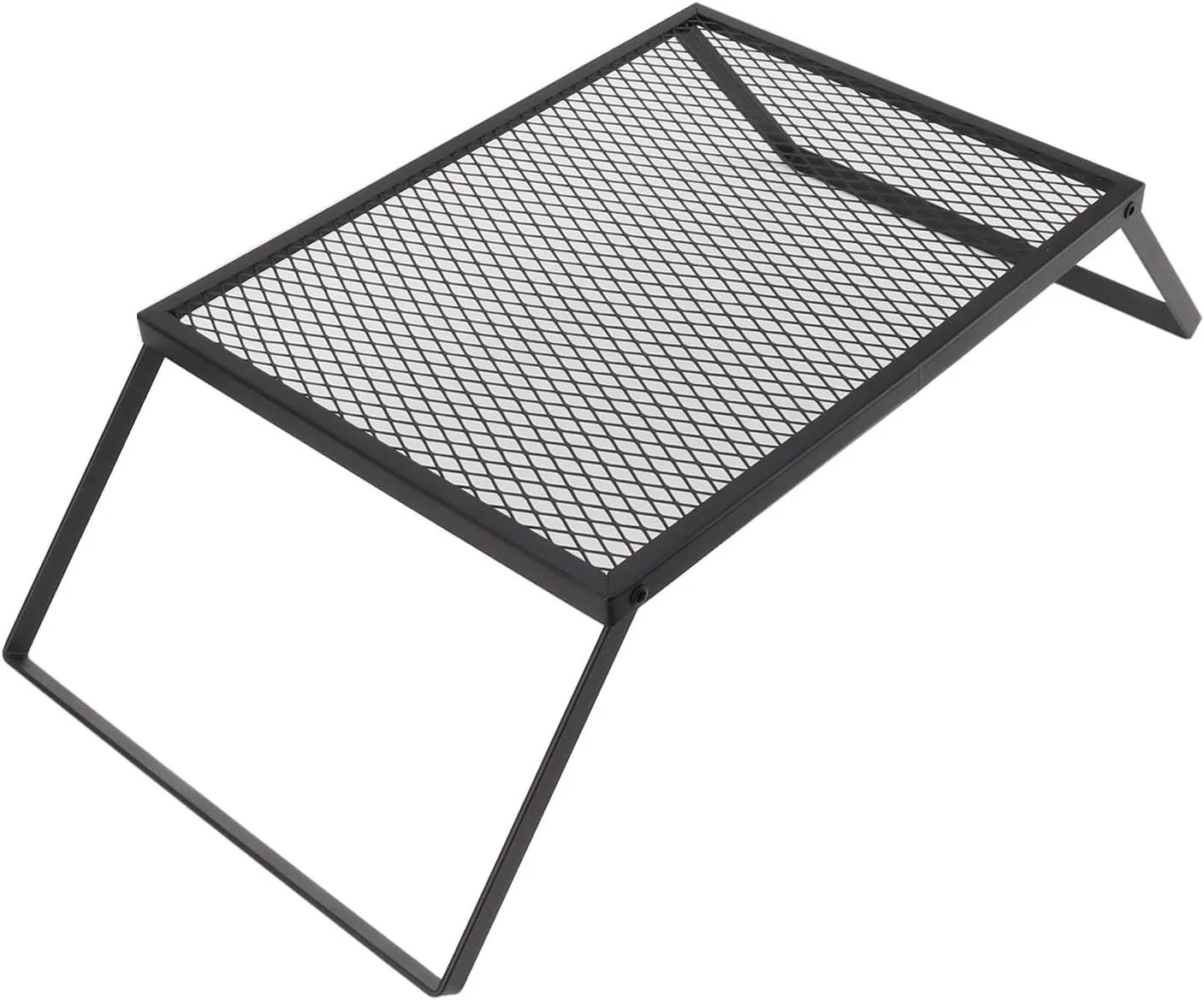 گریل تاشو کمپینگ فضای باز، مقاوم در برابر حرارت، استفاده طولانی مدت، قابل حمل برای حیاط و کوله گردی (40 در 30 سانتی متر بدون چنگال)