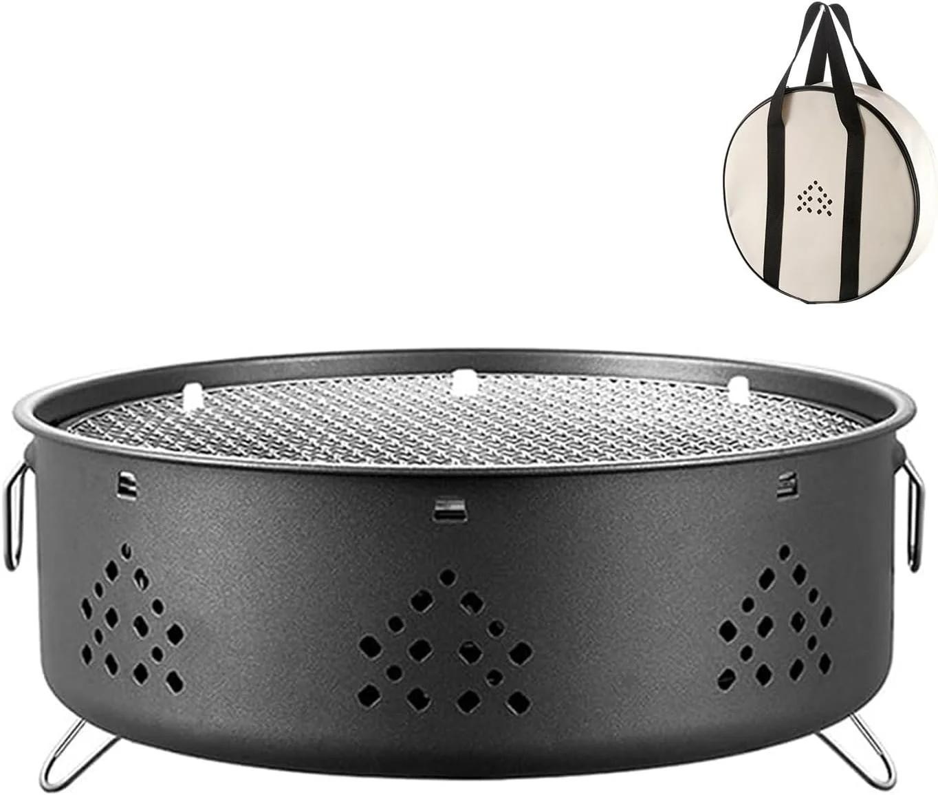 باربیکیو ذغالی کوچک GGEROU با کیف نگهداری، اجاق ذغالی چند منظوره کوچک 12.5 اینچی، گرم کننده قهوه ذغالی برای کمپینگ، مسافرت، پیک نیک، حیاط خلوت (مشکی) باربیکیو ذغالی کوچک GGEROU با کیف نگهداری، اجاق ذغالی چند منظوره کوچک 12.5 اینچی، گرم کننده قهوه ذغالی برای کمپینگ، مسافرت، پیک نیک، حیاط خلوت (مشکی)