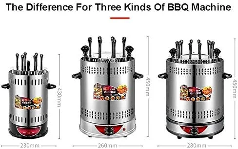 دستگاه کباب پز اتوماتیک چرخشی بدون دود JAHLGT، فر کباب گردان، سیخ های بره خانگی، اجاق گرم کننده (8) دستگاه کباب پز اتوماتیک چرخشی بدون دود JAHLGT، فر کباب گردان، سیخ های بره خانگی، اجاق گرم کننده (8)