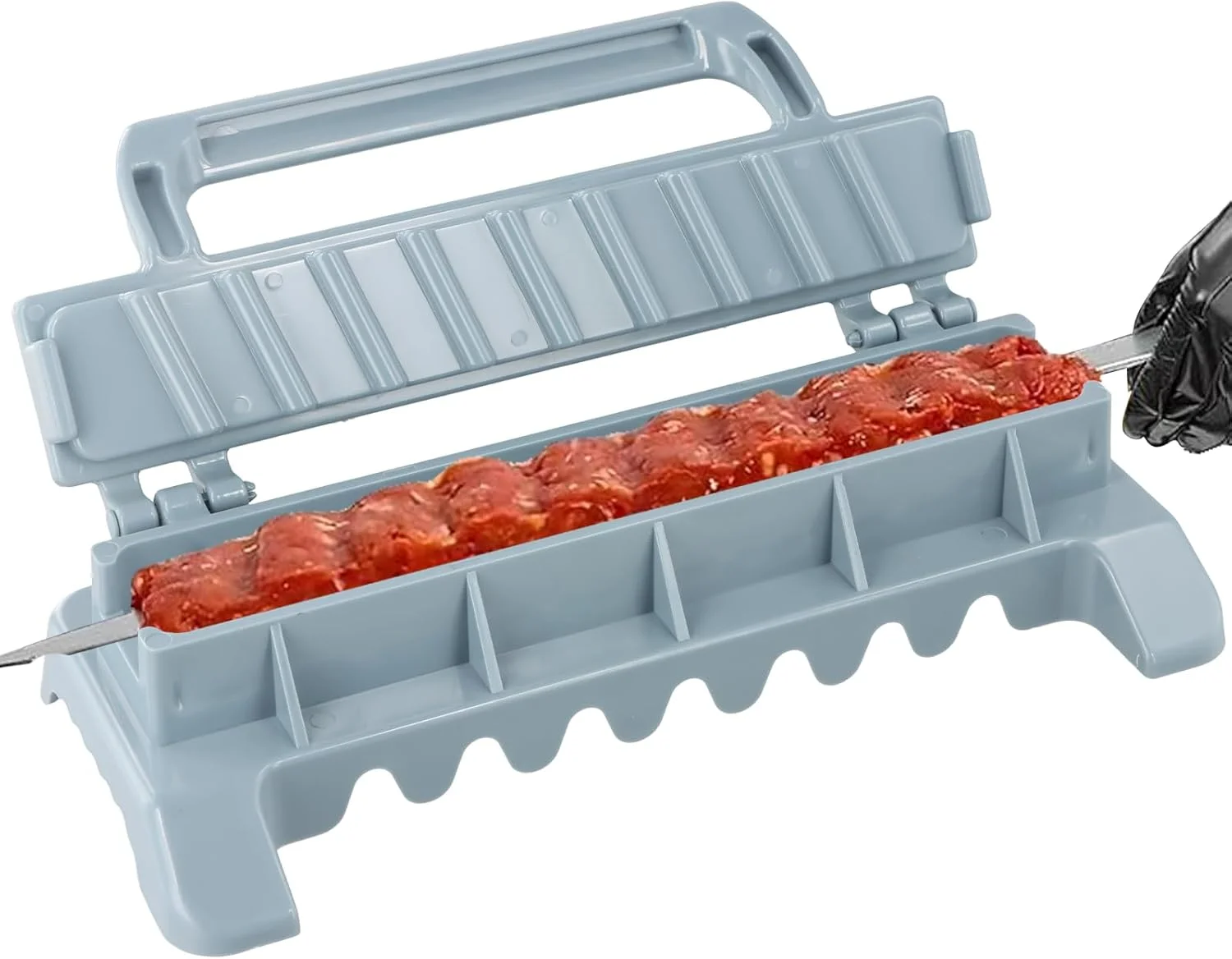 دستگاه کباب ساز، سیخ کباب زن پلاستیکی قابل حمل، سیخ کباب پز دستی، لوازم جانبی گریل برای آشپزخانه و کمپینگ دستگاه کباب ساز، سیخ کباب زن پلاستیکی قابل حمل، سیخ کباب پز دستی، لوازم جانبی گریل برای آشپزخانه و کمپینگ