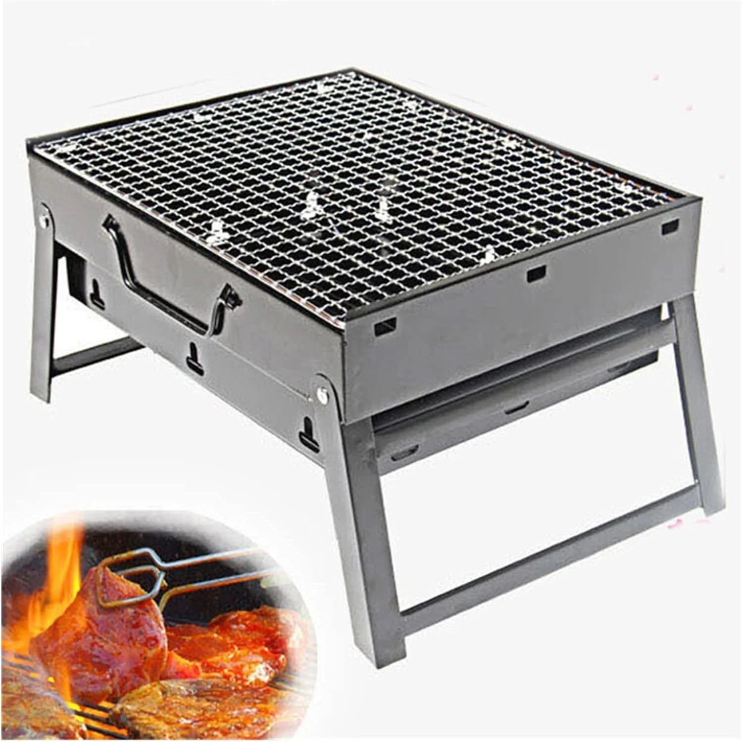 باربیکیو کباب پز تاشو قابل حمل ذغالی مناسب کمپینگ، پیک نیک و پخت و پز در فضای باز باربیکیو کباب پز تاشو قابل حمل ذغالی مناسب کمپینگ، پیک نیک و پخت و پز در فضای باز