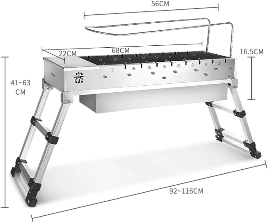 باربیکیو ذغالی تاشو استیل ضد زنگ برای فضای باز باربیکیو ذغالی تاشو استیل ضد زنگ برای فضای باز