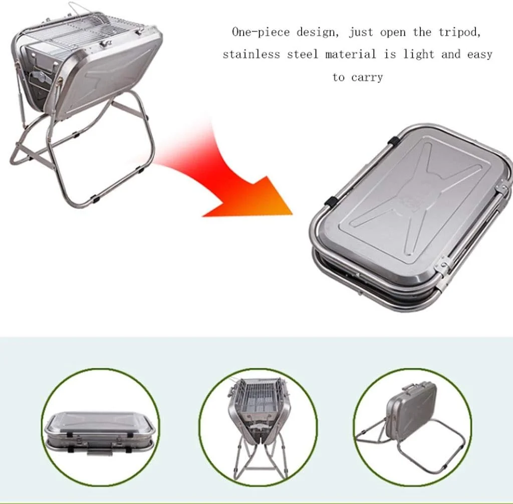 باربیکیو کباب سیار ZLQHDG مناسب فضای باز، باربیکیو خانگی، باربیکیو استیل ضد زنگ، قفسه باربیکیو کمپینگ، باربیکیو ذغالی باربیکیو کباب سیار ZLQHDG مناسب فضای باز، باربیکیو خانگی، باربیکیو استیل ضد زنگ، قفسه باربیکیو کمپینگ، باربیکیو ذغالی