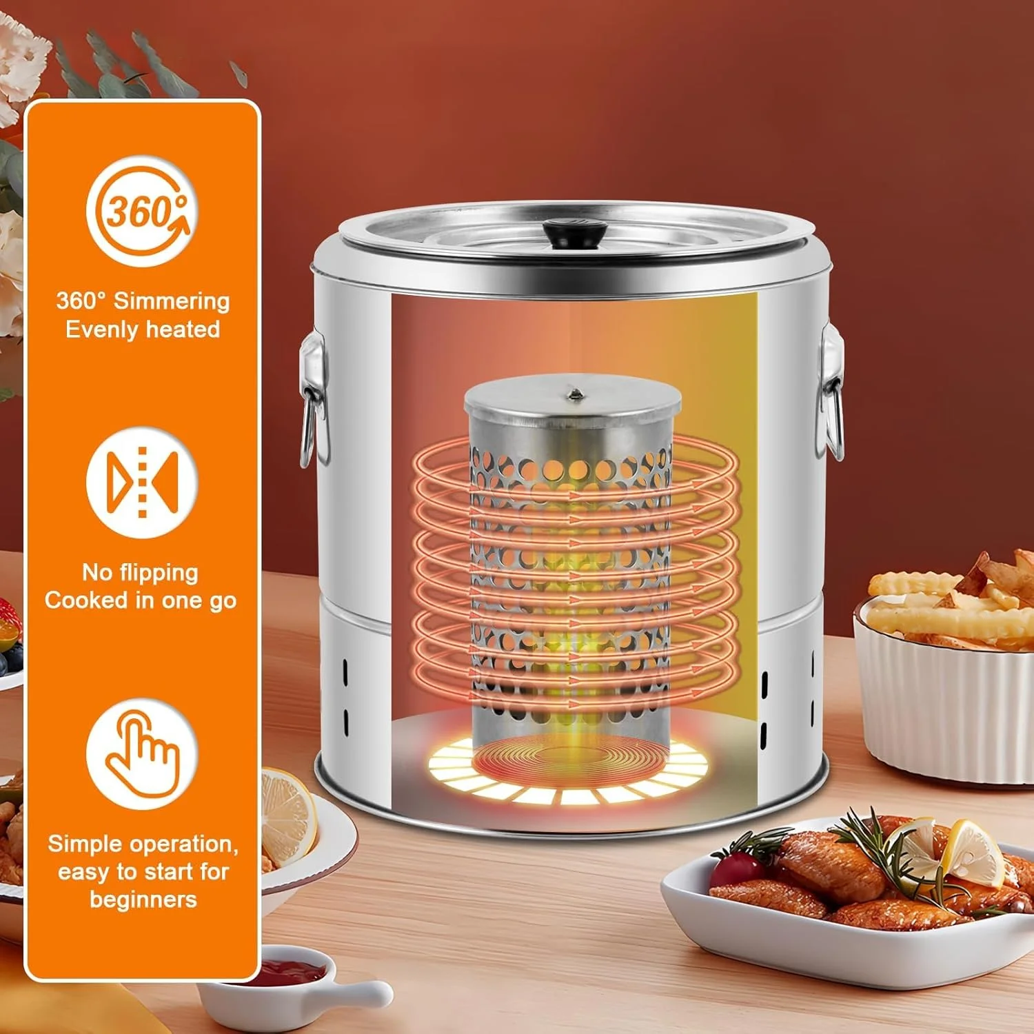 باربیکیو زغالی استوانه ای قابل حمل، کباب پز زغالی استیل با 28 سیخ، کباب پز چرخشی 360 درجه، اجاق باربیکیو آویز برای پیک نیک، کمپینگ، مسافرت باربیکیو زغالی استوانه ای قابل حمل، کباب پز زغالی استیل با 28 سیخ، کباب پز چرخشی 360 درجه، اجاق باربیکیو آویز برای پیک نیک، کمپینگ، مسافرت