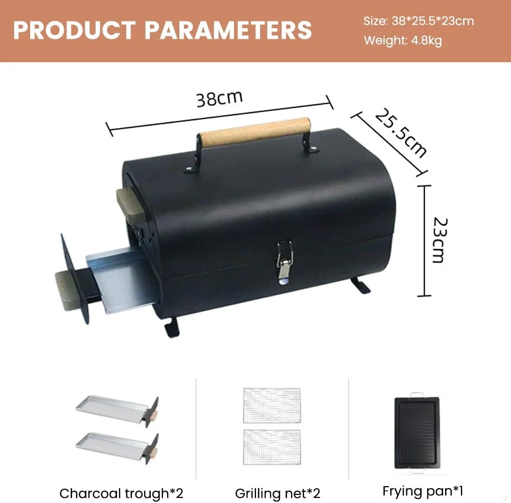 باربیکیو ذغالی دو طرفه قابل حمل با توری پخت و تشتک ذغال، باربیکیو ذغالی جمع و جور رومیزی برای مسافرت، کمپینگ، پیک نیک، حیاط خلوت، پخت و پز، مشکی باربیکیو ذغالی دو طرفه قابل حمل با توری پخت و تشتک ذغال، باربیکیو ذغالی جمع و جور رومیزی برای مسافرت، کمپینگ، پیک نیک، حیاط خلوت، پخت و پز، مشکی