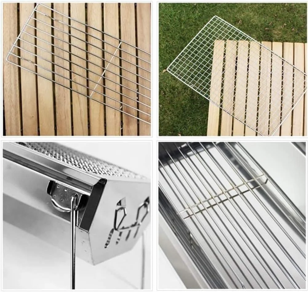 باربیکیو ذغالی تاشو قابل حمل استیل ضد زنگ مناسب کباب پز، تاشو و قابل حمل برای کمپینگ باربیکیو ذغالی تاشو قابل حمل استیل ضد زنگ مناسب کباب پز، تاشو و قابل حمل برای کمپینگ