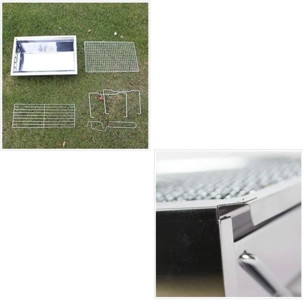 باربیکیو ذغالی تاشو قابل حمل استیل ضد زنگ مناسب کباب پز، تاشو و قابل حمل برای کمپینگ باربیکیو ذغالی تاشو قابل حمل استیل ضد زنگ مناسب کباب پز، تاشو و قابل حمل برای کمپینگ