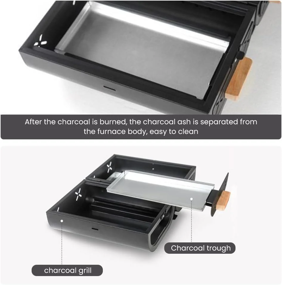 باربیکیو ذغالی دو طرفه قابل حمل با توری پخت و تشتک ذغال، باربیکیو ذغالی جمع و جور رومیزی برای مسافرت، کمپینگ، پیک نیک، حیاط خلوت، پخت و پز، مشکی باربیکیو ذغالی دو طرفه قابل حمل با توری پخت و تشتک ذغال، باربیکیو ذغالی جمع و جور رومیزی برای مسافرت، کمپینگ، پیک نیک، حیاط خلوت، پخت و پز، مشکی