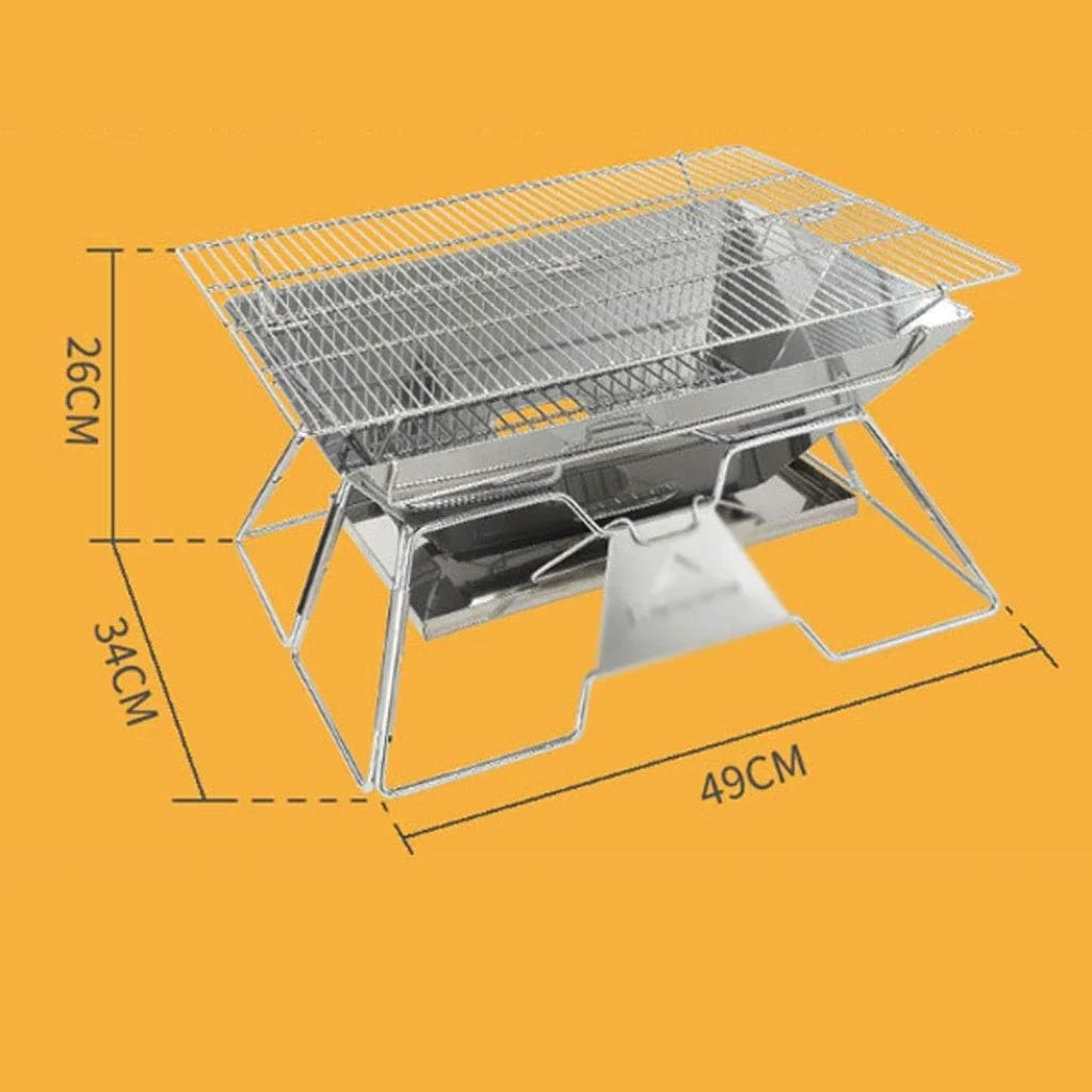 باربیکیو ذغالی تاشو قابل حمل ZLQHDG، مناسب منزل، جنس استیل ضد زنگ، مناسب فضای باز (رنگ: B) باربیکیو ذغالی تاشو قابل حمل ZLQHDG، مناسب منزل، جنس استیل ضد زنگ، مناسب فضای باز (رنگ: B)