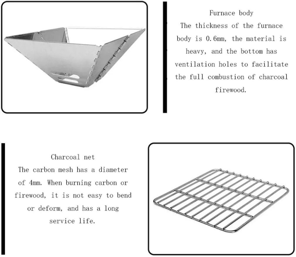 باربیکیو ذغالی تاشو قابل حمل ZLQHDG، مناسب منزل، جنس استیل ضد زنگ، مناسب فضای باز (رنگ: B) باربیکیو ذغالی تاشو قابل حمل ZLQHDG، مناسب منزل، جنس استیل ضد زنگ، مناسب فضای باز (رنگ: B)