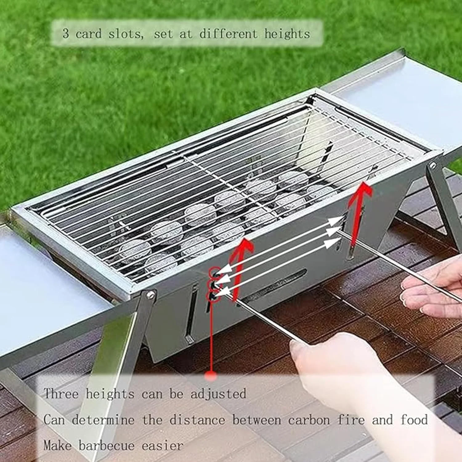 باربیکیو ذغالی قابل حمل با کیف حمل، باربیکیو کوچک تاشو استیل ضد زنگ برای 1-5 نفر، باربیکیو رومیزی فضای باز برای پخت و پز مسافرتی، شامل دستکش و کیف حمل و سیخ کباب با دسته چوبی باربیکیو ذغالی قابل حمل با کیف حمل، باربیکیو کوچک تاشو استیل ضد زنگ برای 1-5 نفر، باربیکیو رومیزی فضای باز برای پخت و پز مسافرتی، شامل دستکش و کیف حمل و سیخ کباب با دسته چوبی
