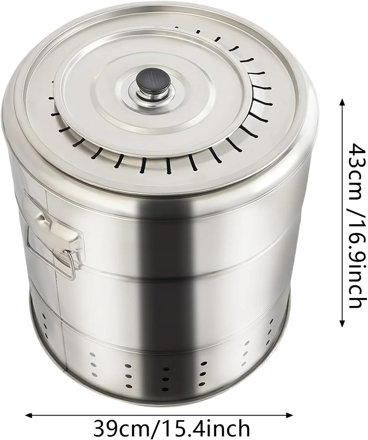 باربیکیو زغالی استوانهای قابل حمل بدون دود، کبابپز زغالی استیل با 20 سیخ برای پیکنیک، کمپینگ، باربیکیو، 30x34 سانتیمتر (نقرهای 39x43 سانتیمتر/28 سیخ) باربیکیو زغالی استوانهای قابل حمل بدون دود، کبابپز زغالی استیل با 20 سیخ برای پیکنیک، کمپینگ، باربیکیو، 30x34 سانتیمتر (نقرهای 39x43 سانتیمتر/28 سیخ)