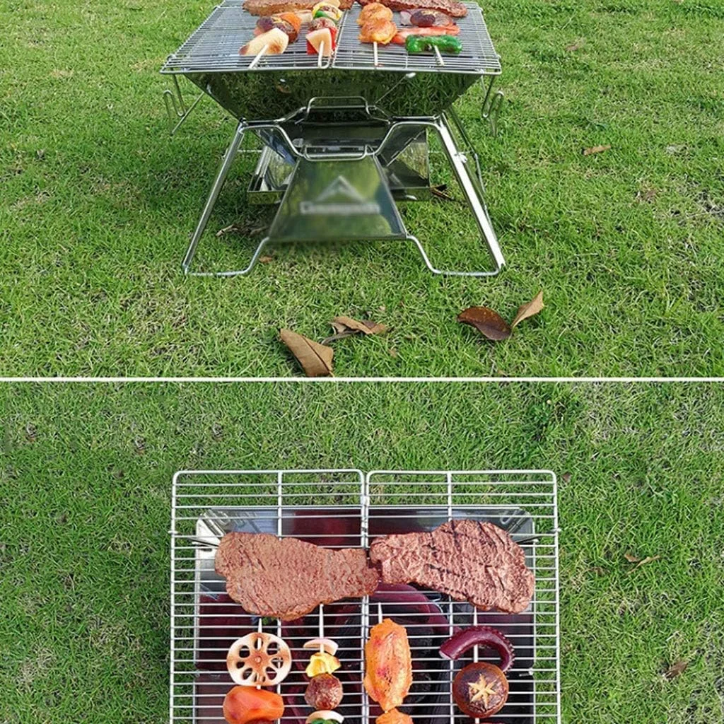 باربیکیو ذغالی تاشو قابل حمل ZLQHDG، مناسب منزل، جنس استیل ضد زنگ، مناسب فضای باز (رنگ: B) باربیکیو ذغالی تاشو قابل حمل ZLQHDG، مناسب منزل، جنس استیل ضد زنگ، مناسب فضای باز (رنگ: B)