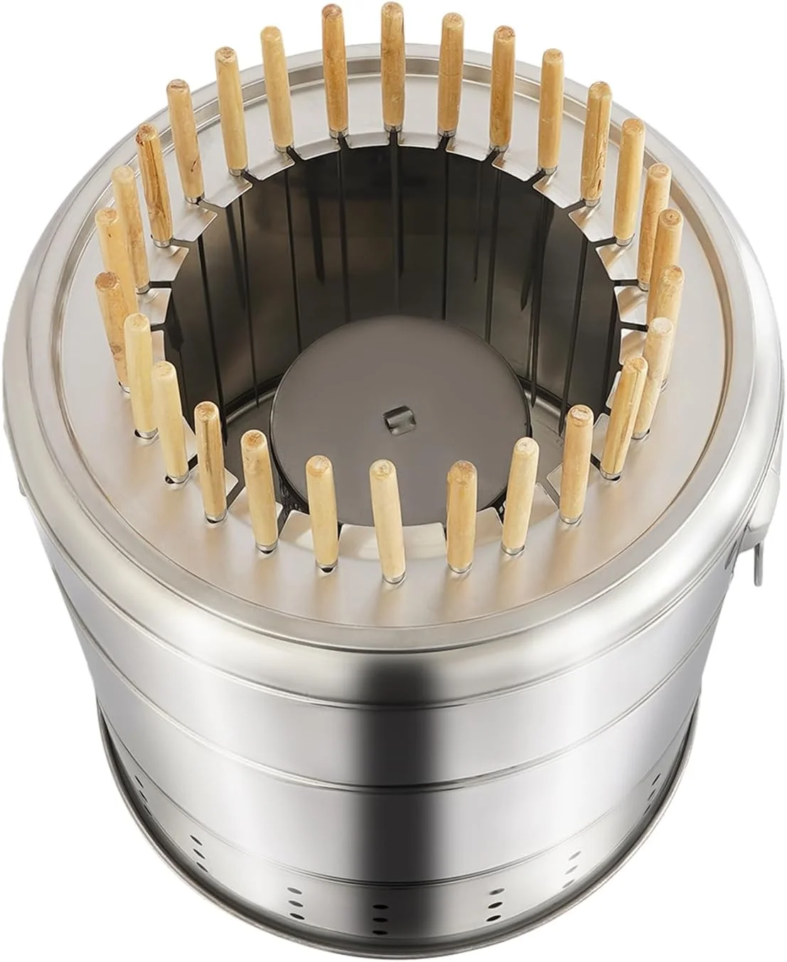 باربیکیو زغالی استوانهای قابل حمل بدون دود، کبابپز زغالی استیل با 20 سیخ برای پیکنیک، کمپینگ، باربیکیو، 30x34 سانتیمتر (نقرهای 39x43 سانتیمتر/28 سیخ) باربیکیو زغالی استوانهای قابل حمل بدون دود، کبابپز زغالی استیل با 20 سیخ برای پیکنیک، کمپینگ، باربیکیو، 30x34 سانتیمتر (نقرهای 39x43 سانتیمتر/28 سیخ)