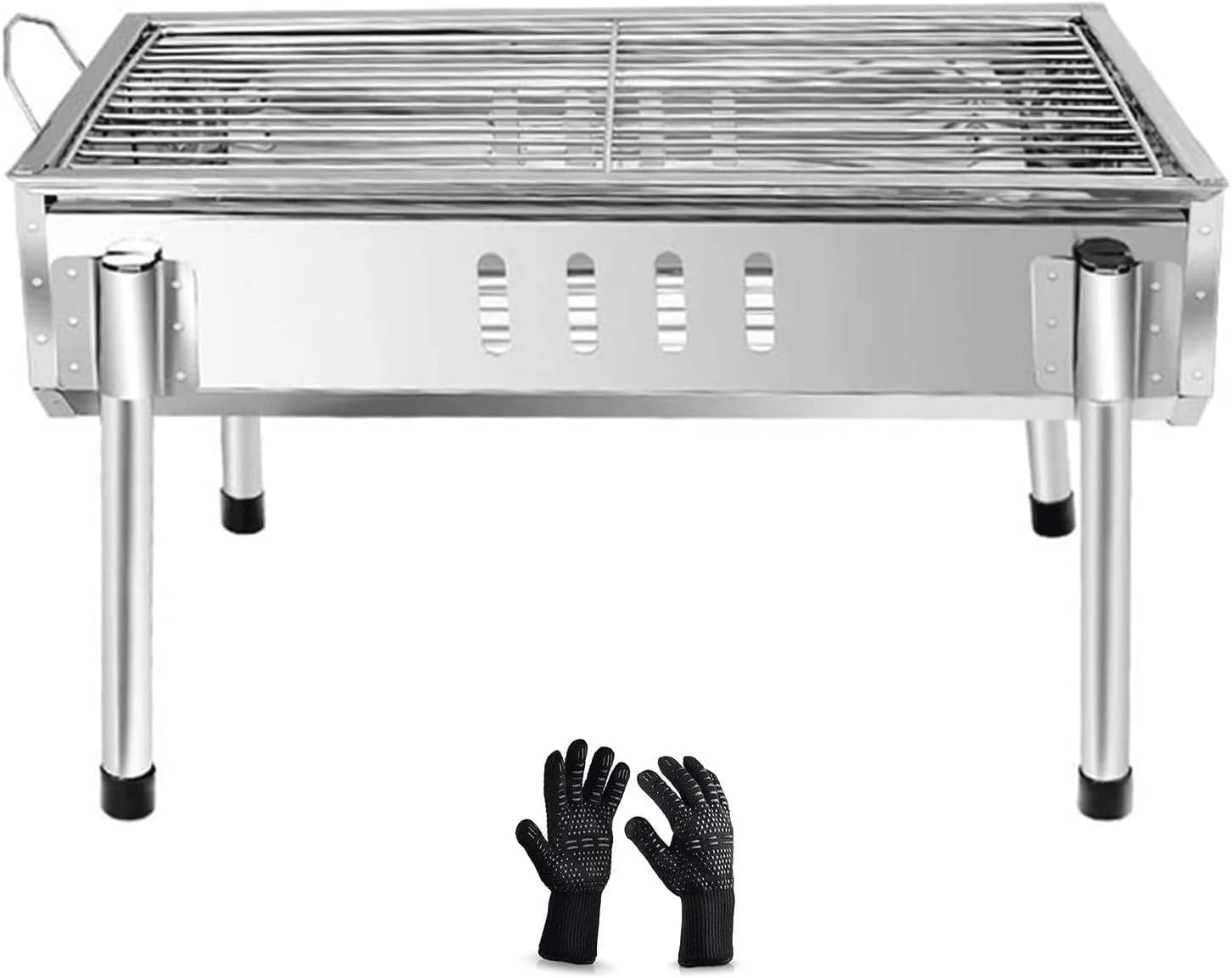 باربیکیو ذغالی تاشو استیل ضد زنگ QDDVGTGDS، مناسب کمپینگ، کباب پز، اجاق گاز ذغالی قابل حمل برای فضای باز و داخل خانه باربیکیو ذغالی تاشو استیل ضد زنگ QDDVGTGDS، مناسب کمپینگ، کباب پز، اجاق گاز ذغالی قابل حمل برای فضای باز و داخل خانه