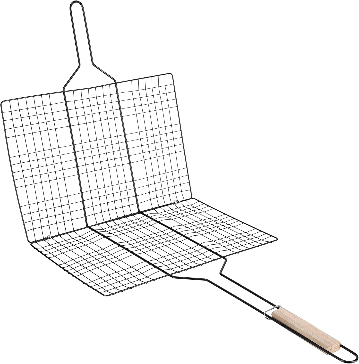گریل باربیکیو رویال فورد با روکش کروم و دسته مدل RF10384 - سبد گریل تاشو قابل حمل برای ماهی، سبزیجات، میگو با دسته چوبی، سطح گریل بزرگتر گریل باربیکیو رویال فورد با روکش کروم و دسته مدل RF10384 - سبد گریل تاشو قابل حمل برای ماهی، سبزیجات، میگو با دسته چوبی، سطح گریل بزرگتر