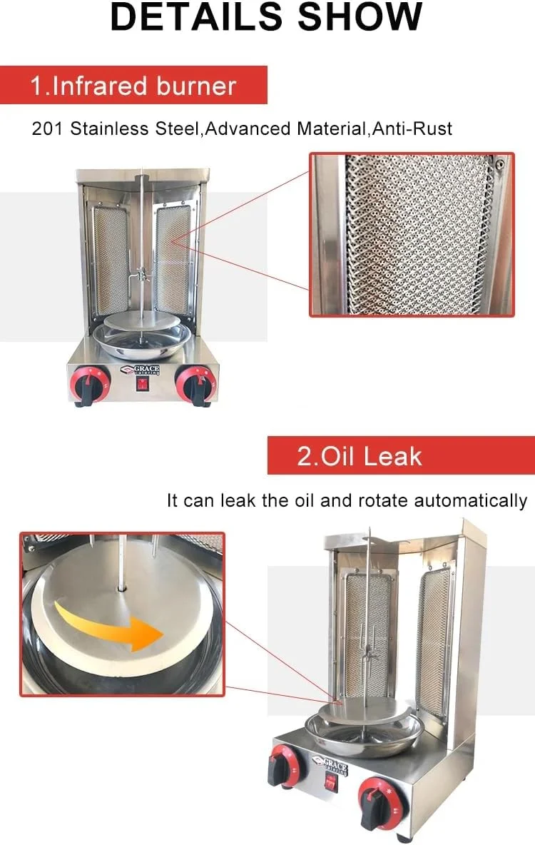 دستگاه کباب ترکی گازی چرخشی اتوماتیک با 2 مشعل سایز کوچک دستگاه کباب ترکی گازی چرخشی اتوماتیک با 2 مشعل سایز کوچک